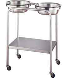 Double Basin Stand with Shelf-0638SSUMF