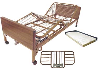 Full-Electric Hospital Bed Package w/Half Length Rails-1-GKP-50051DRV