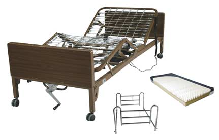 Ultra Light Semi Electric Hospital Bed w/Full Rails-GKP-03051DRV