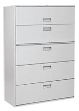 Lateral File Cabinet w/ Five Drawers & Recessed Handles-R96091SAND