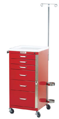Six Drawer Mini Line Emergency Cart Specialty Package-GME-B6513HRF