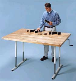 Deluxe Crank  Butcher Block Work Table-6234HSM