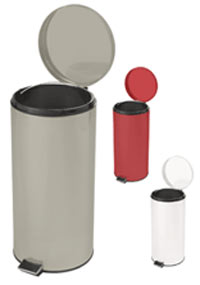 Step On Round Metal Waste Can, 32 quart-86-66254BWR