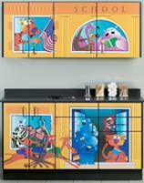 School House Themed Pediatric Cabinet Set-WB-0216CLT