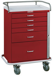 6 Drawer Tall Emergency Cart Standard Package-0046HRF