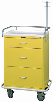 Three Drawer Infection Control Cart with Key Lock Specialty Package-1156HRF