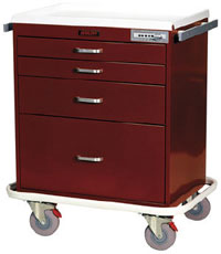 4 Drawer Short Workstation Cart Standard Package-0537HRF