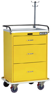 Three Drawer Infection Control Cart with Mechanical Combination Lock Specialty Package-1157HRF