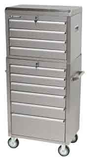 27 inch, 6 Drawer Instrument Chest w/Casters, Stainless Steel-3077LKE