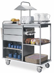 Meal Delivery and Breakfast Buffet Cart with Toaster Hood-1079HRF