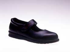 Black Leather Jenny Velcro Diabetic Shoes.-VW10-841DRZ