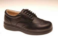 Men's Black Leather New Yorker Lace Diabetic Shoes.-LM20-999DRZ