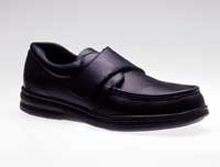 Men's Black Leather Velcro Gator Diabetic Shoes.-VM10-591DRZ