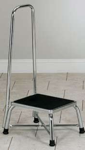 Chrome Bariatrics Step Stool w/ Handrail-.0516-TCLT