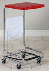 Chrome Square Red Tilt-Lid Hamper-R04-HCLT
