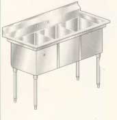 Stainless Steel Sink Three Compartment-4181-3FMARO