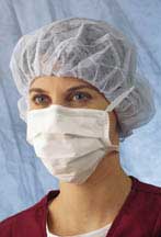 Hypoallergenic mask with ties, white-58372NONMD