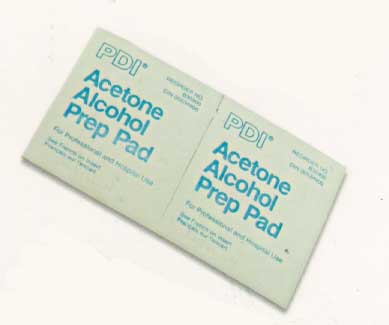 Acetone and Alcohol Prep Pads-00953BPDYN
