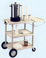 Three Shelf Food Serving Carts w/Side Shelf-03BCSLUX