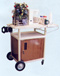 Three Shelf Food Serving Carts w/Locking Cabinet & Side Shelf-C03BCSLUX