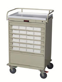 Economy Med Bin Cart with 24 - 5 inch Bins Key locking-5NIB42LVHRF