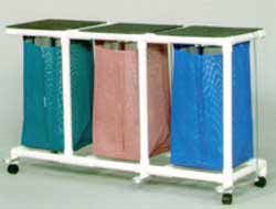 Triple Linen Hamperw/ Footpedals-PF-3HL-LVIPU