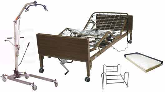 Hoyer Lift & Ultra Light Semi Electric Hospital Bed Package-03051-TFILDRV