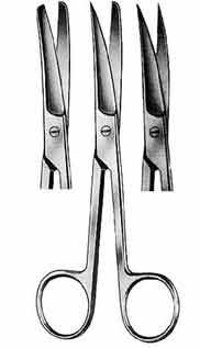 Operating Scissors, Curved, Sharp/Blunt-016-001FSI