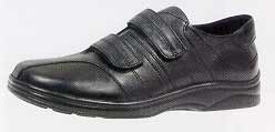 Ariya Men's Diabetic Shoes Black Leather Velcro-M008YAFHI