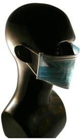 Blue Pleated Face Masks Earloops
