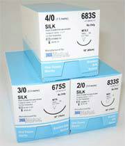 Nonabsorbable Silk Sutures for NC-3 Reverse Cutting Needle