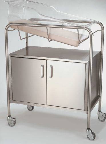 Stainless Steel Bassinet w/ 17in Closed 