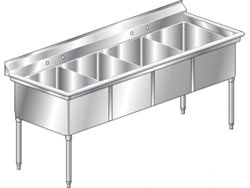 Stainless Steel Sink Four Compartment