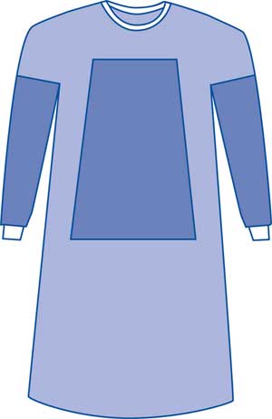 Surgeons Gown Fabric Reinforced 49 in. 124 cm