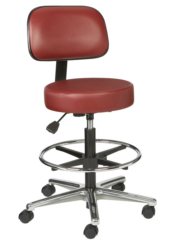 Vinyl Lab Stool with Casters