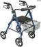 Blue Aluminum Rollator w/ Removable Wheels