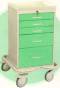 Aluminum - Short 5 Drawer Mini Cart w/ Key Lock, Two Tone