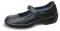 Black Leather, Single Strap Ambulator Bio Womens Diabetic Hook-N-Loop Shoe