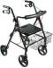 Black Aluminum Rollator w/ Removable Wheels