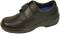 Black Leather Single-Hook-N-Loop Ambulator Biomechanical Womens Diabetic Shoe