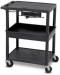 Black Utility Cart with Tub & Two Shelves