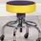 Chrome Base Stool w/ Multi-Color Top & Round Foot Ring