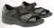 Conform Men's Diabetic Footwear - Sandal Black Leather Double Hook-N-Loop