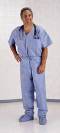 Disposable Scrub Wear, Shirt, v-neck, XXL.