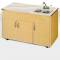 Double Basin Portable Sink w/ Extra Storage & Stainless Steel Top