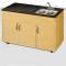 Double Basin Portable Sink w/ Extra Storage Cabinet