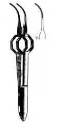 Foerster Eye Dressing Forceps, 3-3/4 in, Octagonal Grip, Curved, Smooth Tips, 0.5mm Wide