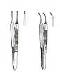 Graefe Eye Dressing Forceps, 2-3/4in, Curved, Serrated