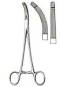 Heaney Hysterectomy Forceps, 8-1/4in, Longitudinal Serrations, Single Tooth, Curved