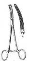 Long Hysterectomy Forceps, 7-1/2in Longitudinal Serrations, 1x2 Teeth, Curved